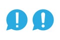 Blue exclamation mark icon. Hazard warning symbol. Royalty Free Stock Photo